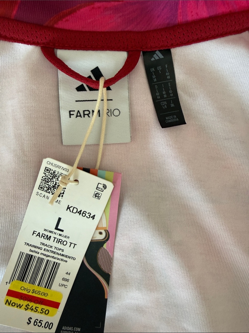 adidas Farm Rio Womens Pink & Purple Floral Track Jacket - Picture 2 of 9